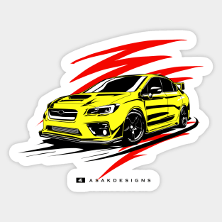 subie WRX sti illustration vector art Sticker